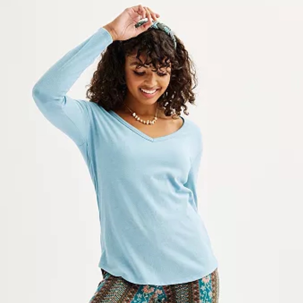 SO Juniors Favorite V-Neck Long Sleeve Tee